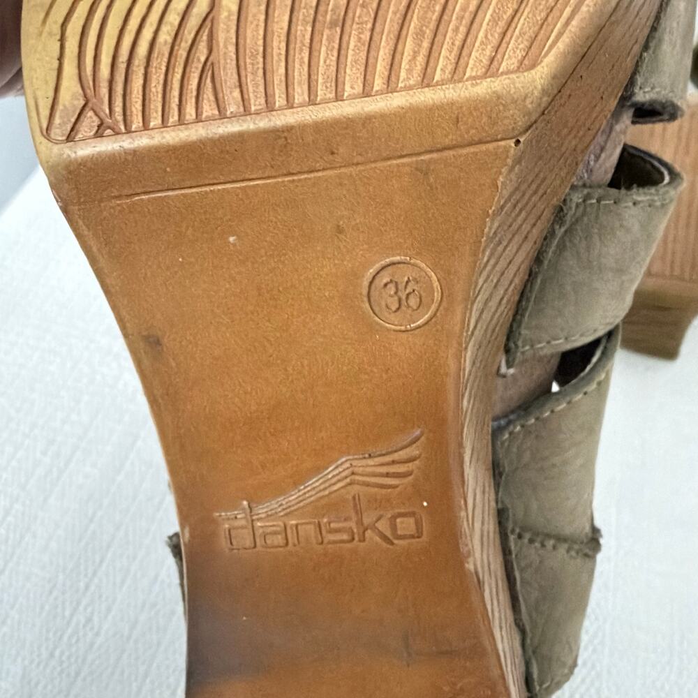 Dansko Sandals Womens Size 6 Demetra High Heel Ankle Strap Brown Leather 36 - Picture 11 of 11